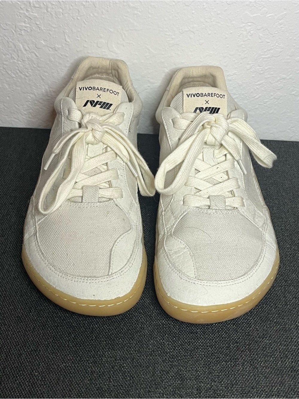 Vivo barefoot Natural Canvas Sneakers in Off-White with Cork Insole